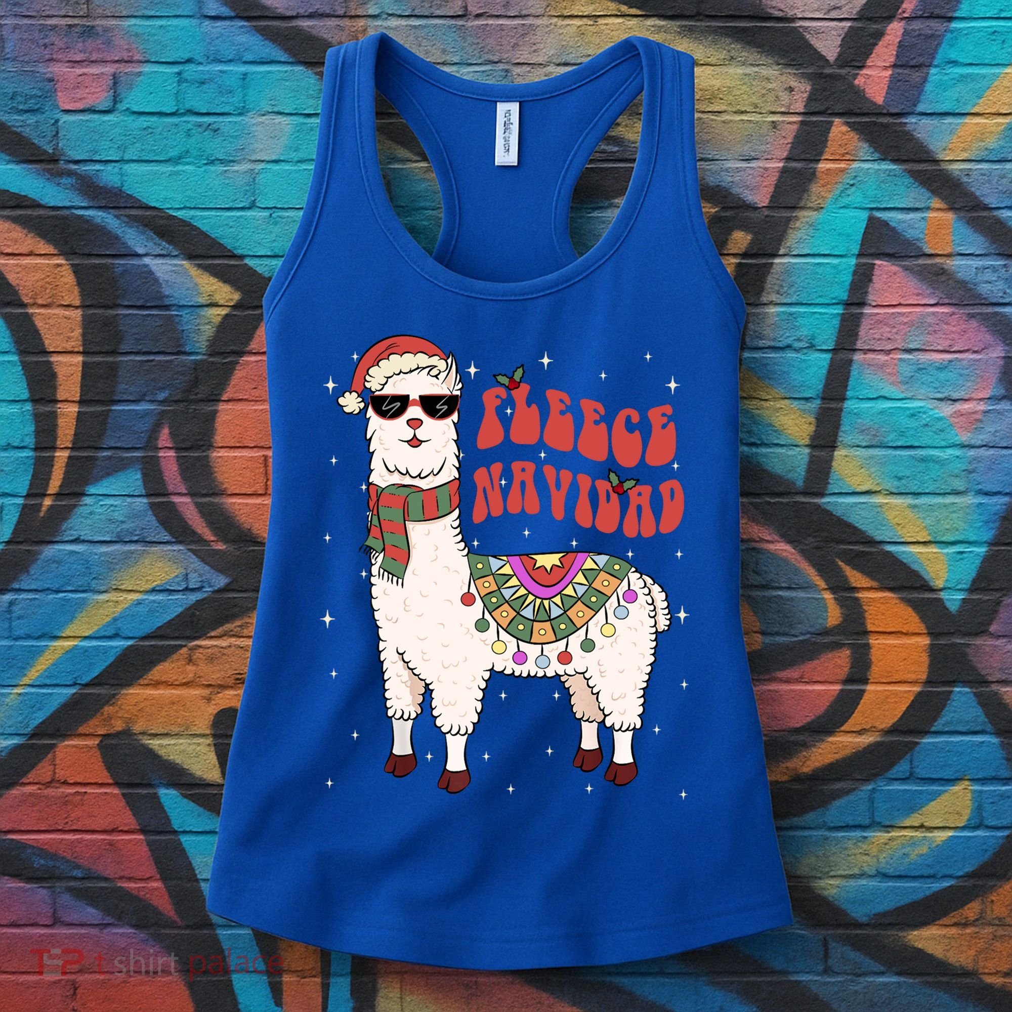 Fleece Feliz Navidad Llama Christmas Cute Xmas Gift Cool Gift Women's Tank Top