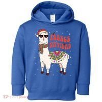 Fleece Feliz Navidad Llama Christmas Cute Xmas Gift Cool Gift Toddler Hoodie thumb 0