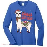 Fleece Feliz Navidad Llama Christmas Cute Xmas Gift Cool Gift Women's Long Sleeve Shirt thumb 0