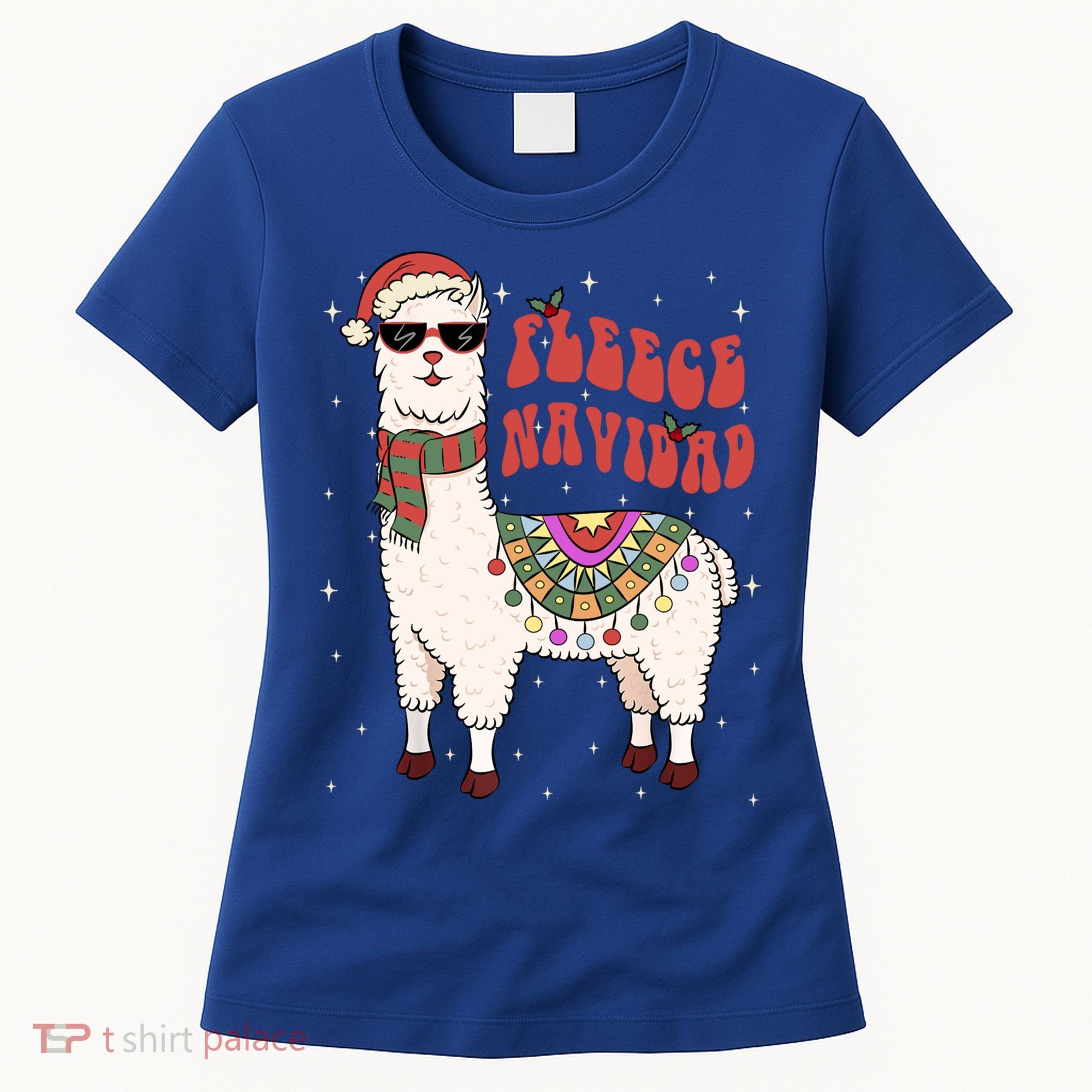 Fleece Feliz Navidad Llama Christmas Cute Xmas Gift Cool Gift Women's T-Shirt