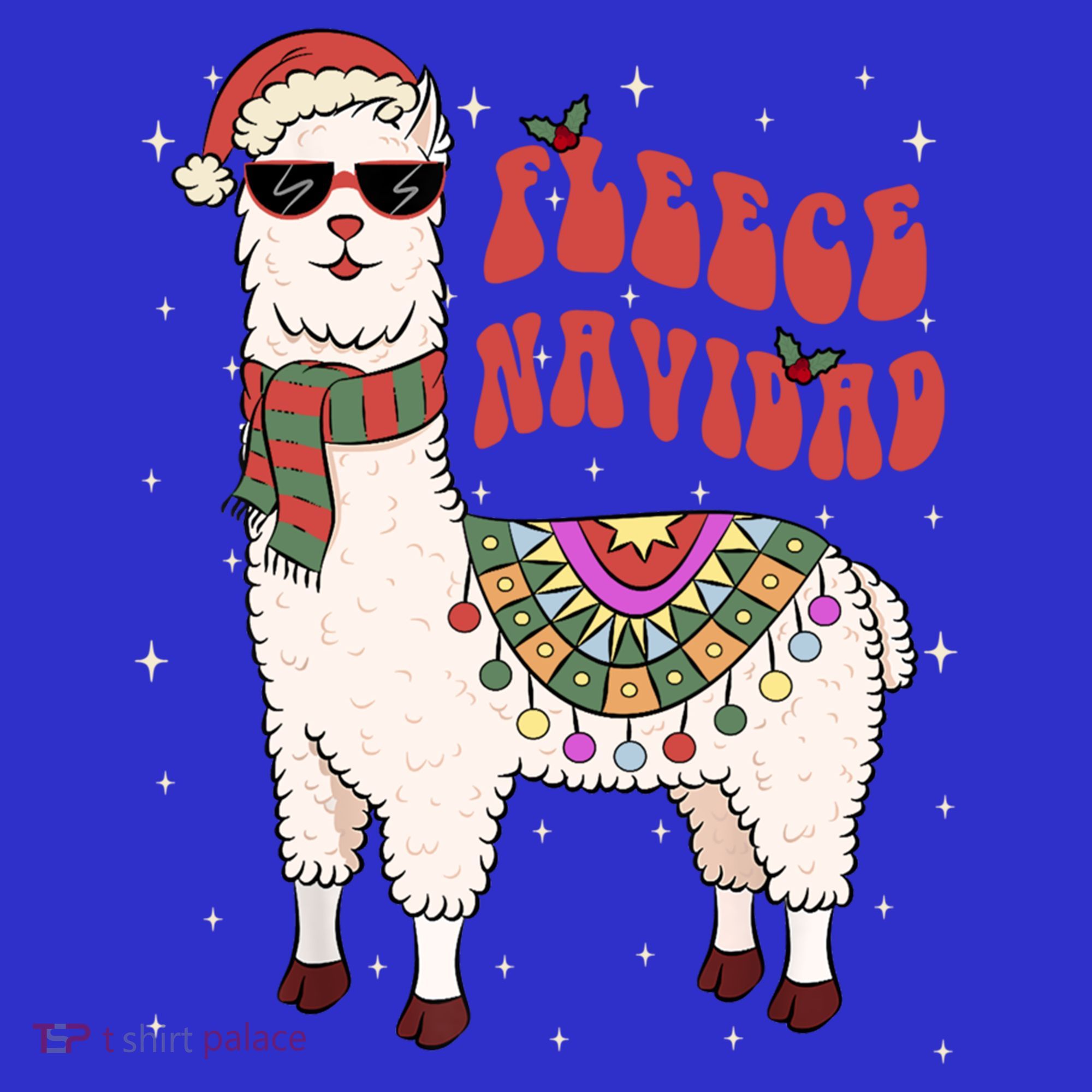 Fleece Feliz Navidad Llama Christmas Cute Xmas Gift Cool Gift Women's T-Shirt