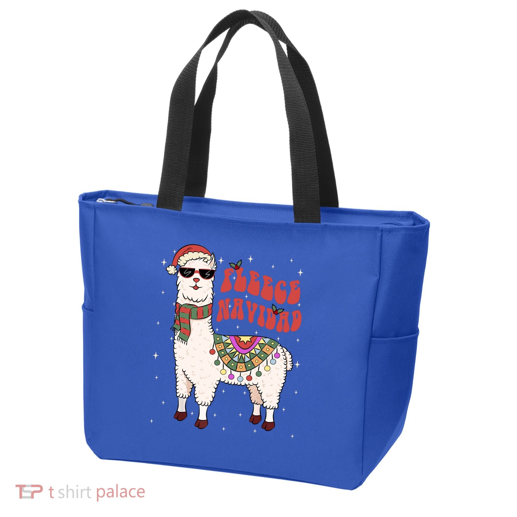 Fleece Feliz Navidad Llama Christmas Cute Xmas Gift Cool Gift Tote Bag