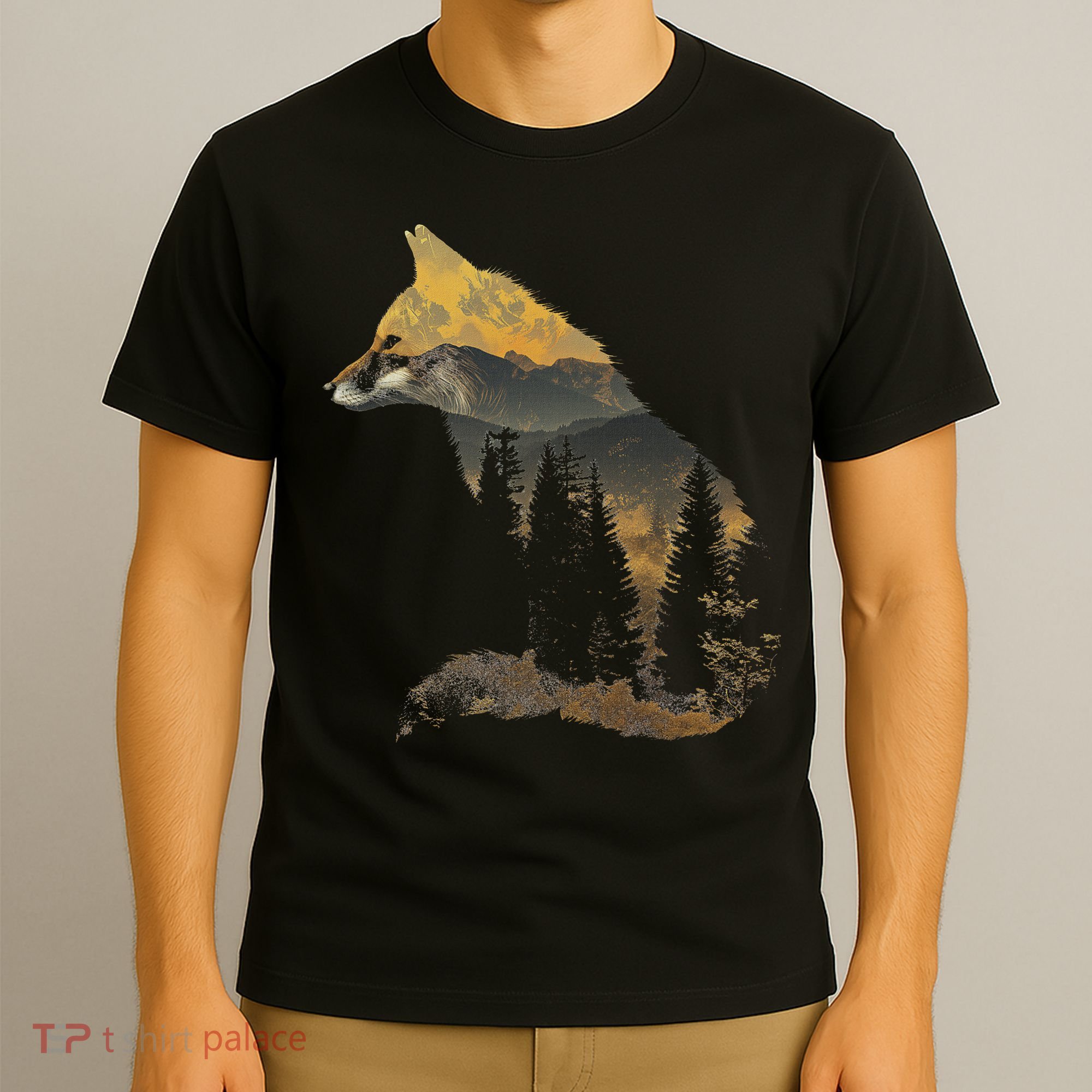 Fox Forest Nature Lover Mountains Hiking Camping Bushcraft T-Shirt
