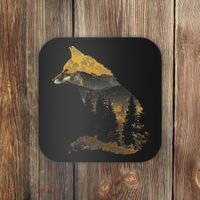 Fox Forest Nature Lover Mountains Hiking Camping Bushcraft Coaster thumb 0