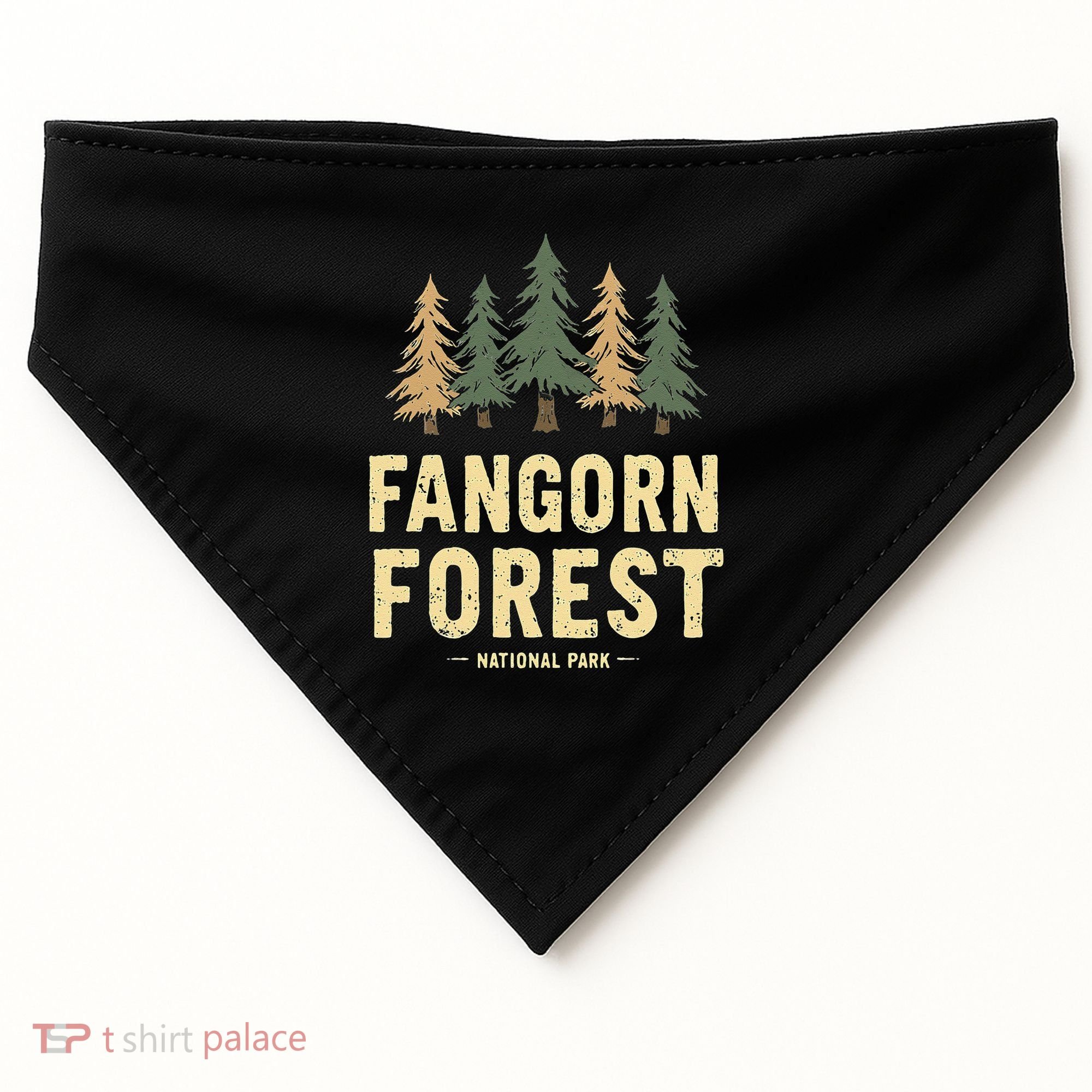 Fangorn Forest National Park Bookworms Saying USA-Made Doggie Bandana