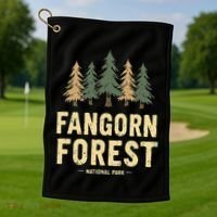 Fangorn Forest National Park Bookworms Saying Golf Towel thumb 1