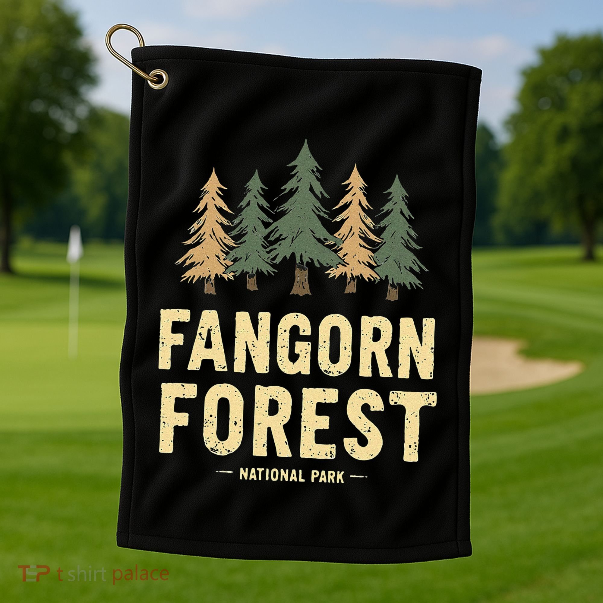 Fangorn Forest National Park Bookworms Saying Golf Towel