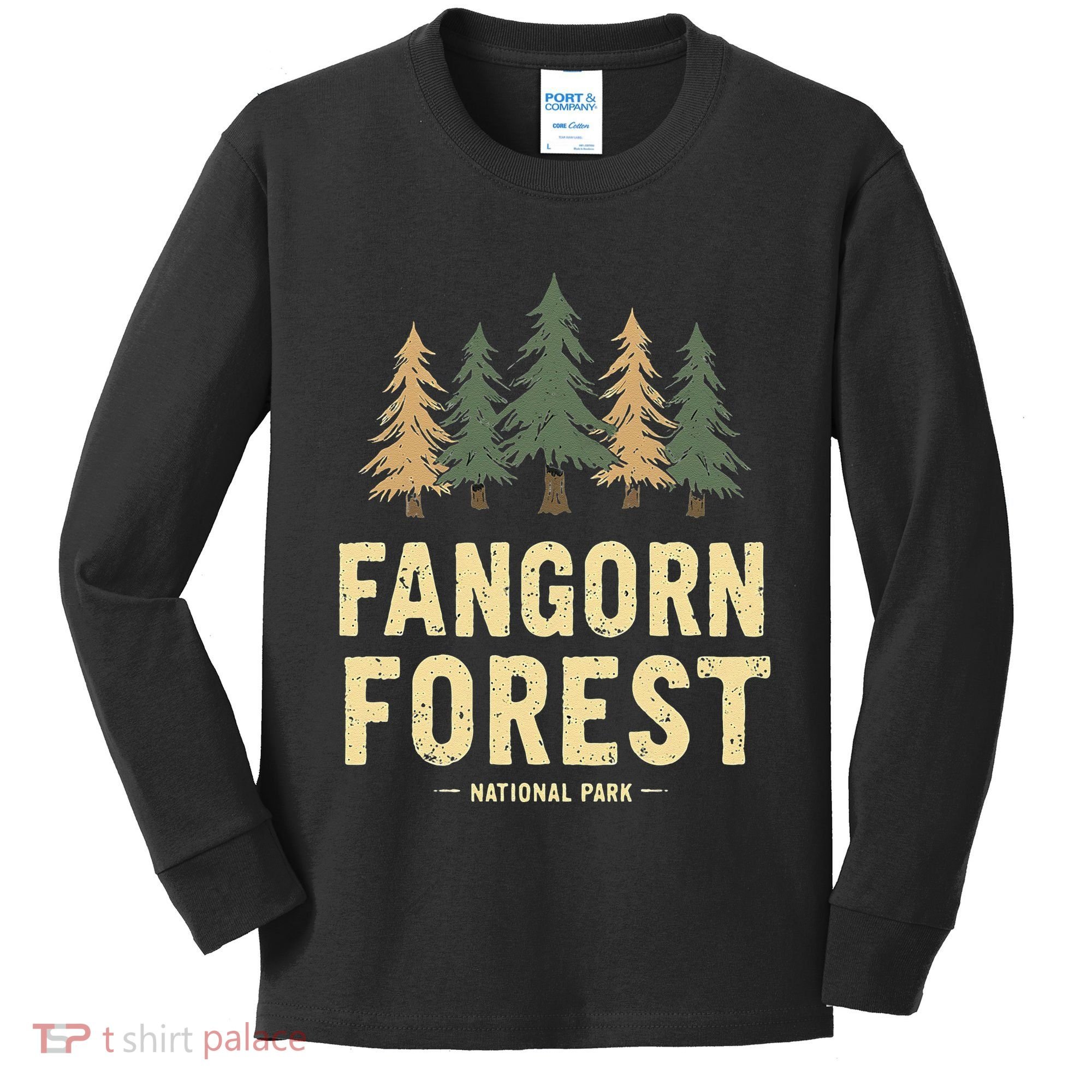 Fangorn Forest National Park Bookworms Saying Kids Long Sleeve Shirt