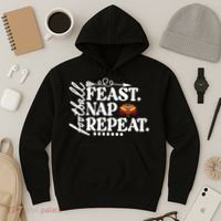 Football Feast Nap Repeat Hoodie thumb 3