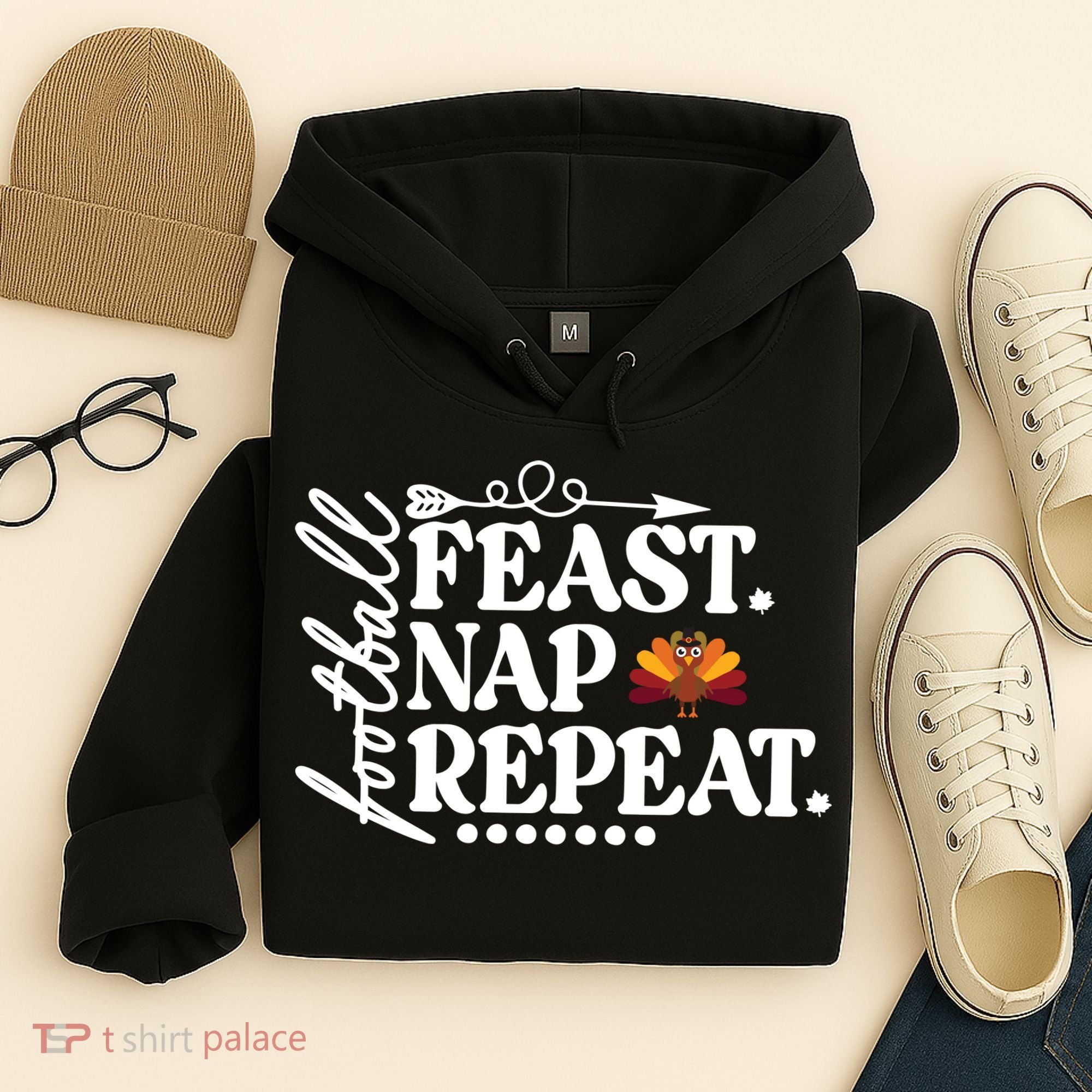 Football Feast Nap Repeat Hoodie