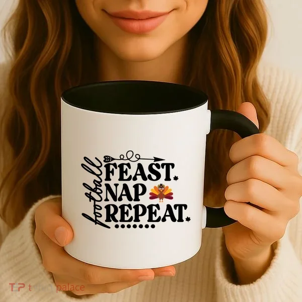 Football Feast Nap Repeat Coffee Mug