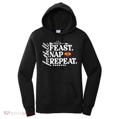 Football Feast Nap Repeat Women's Hoodie
