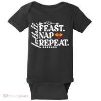 Football Feast Nap Repeat Baby Bodysuit thumb 0