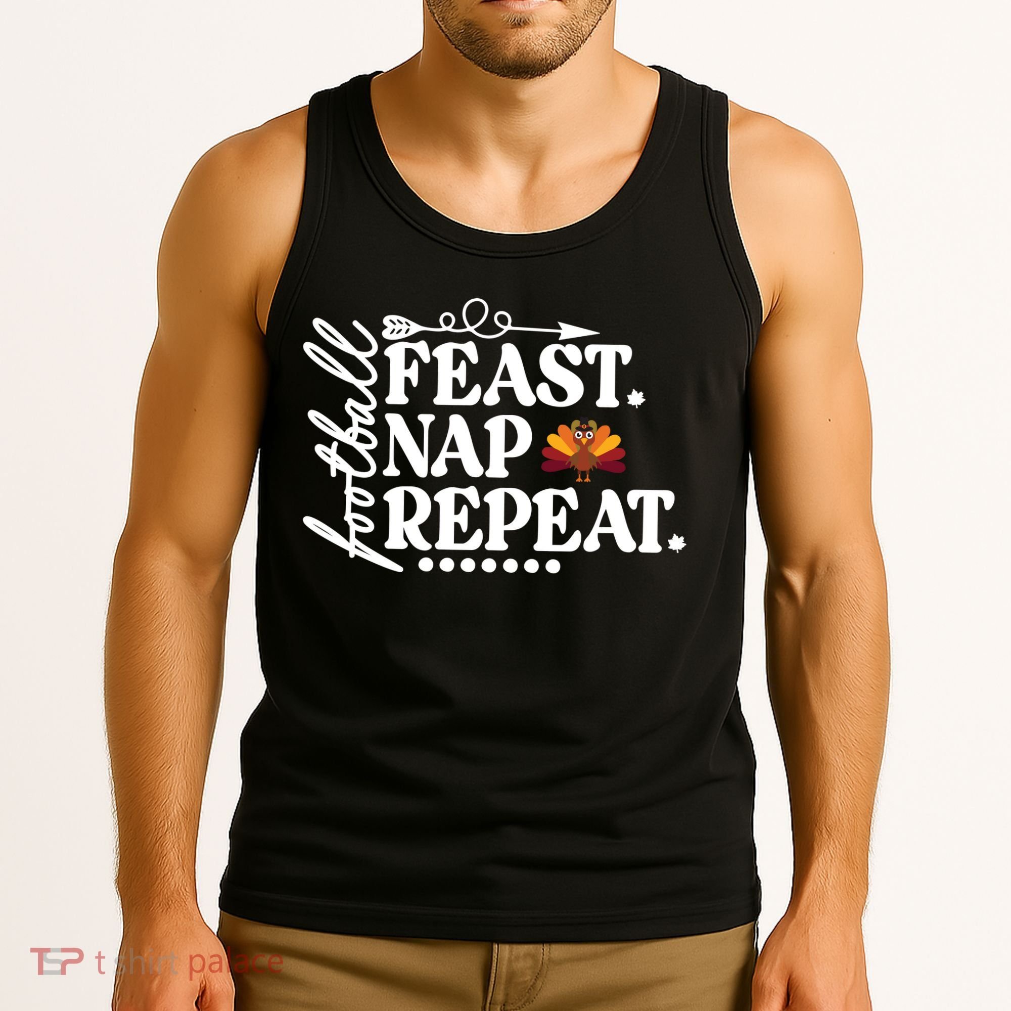 Football Feast Nap Repeat Tank Top
