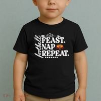 Football Feast Nap Repeat Toddler T-Shirt thumb 2
