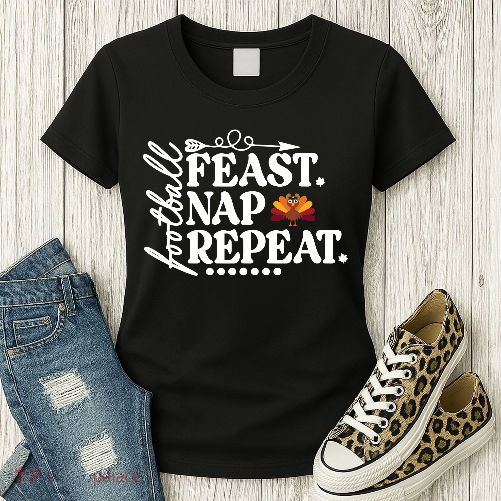 Football Feast Nap Repeat Women's T-Shirt