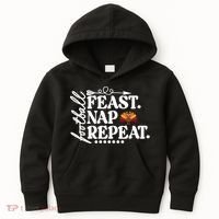 Football Feast Nap Repeat Kids Hoodie thumb 0