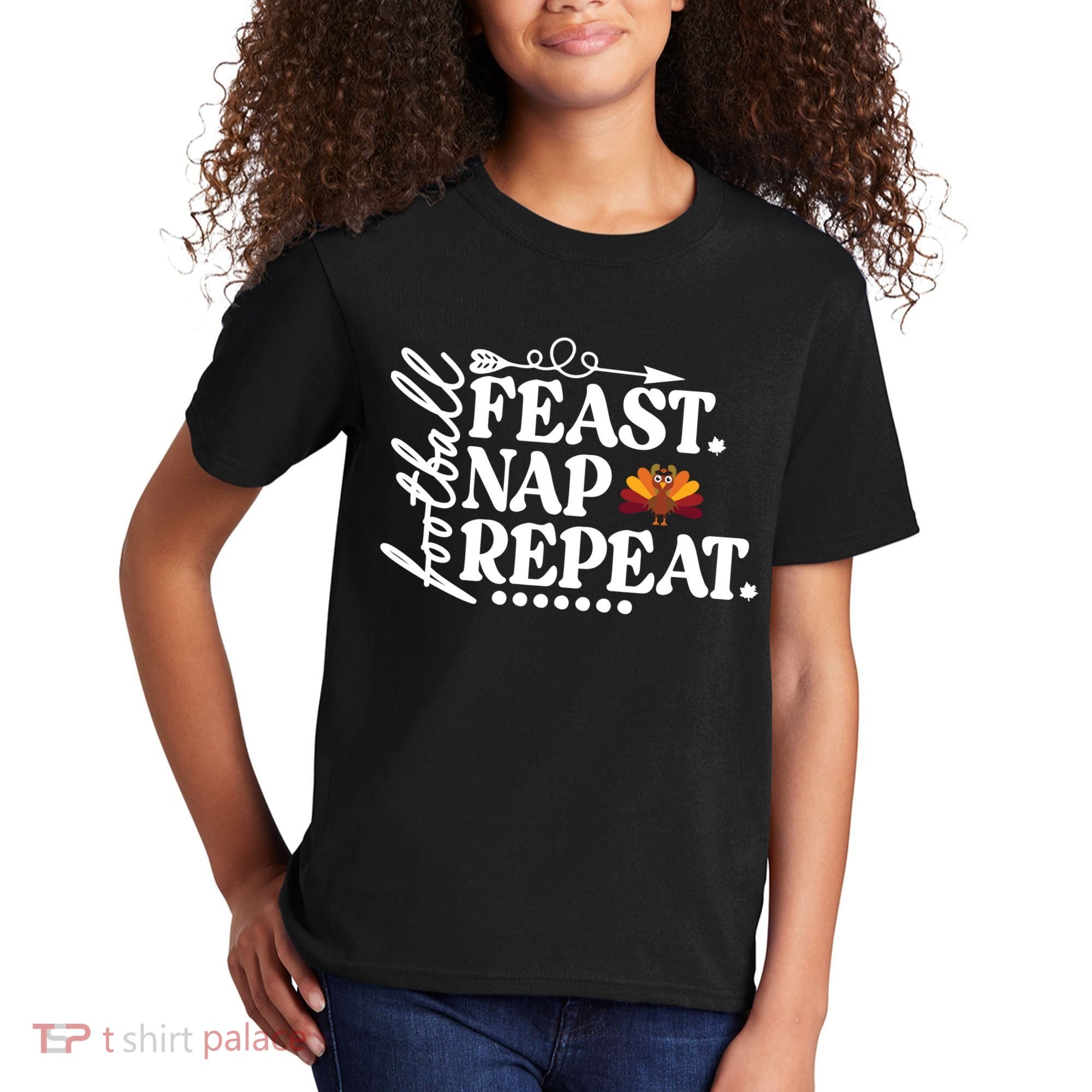 Football Feast Nap Repeat Kids T-Shirt