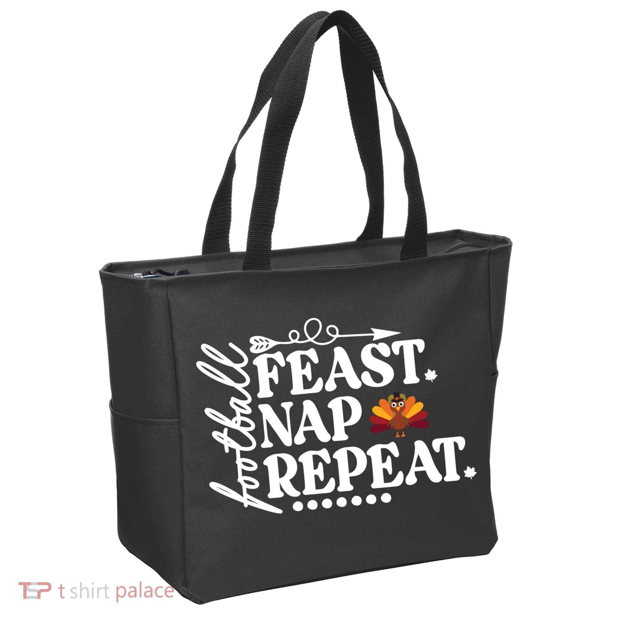 Football Feast Nap Repeat Tote Bag
