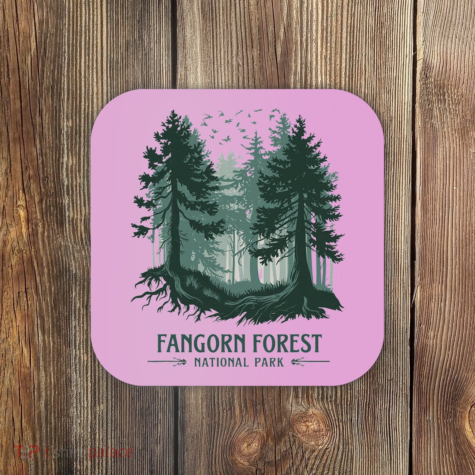 Fangorn Forest National Park Bookworms Saying Coaster