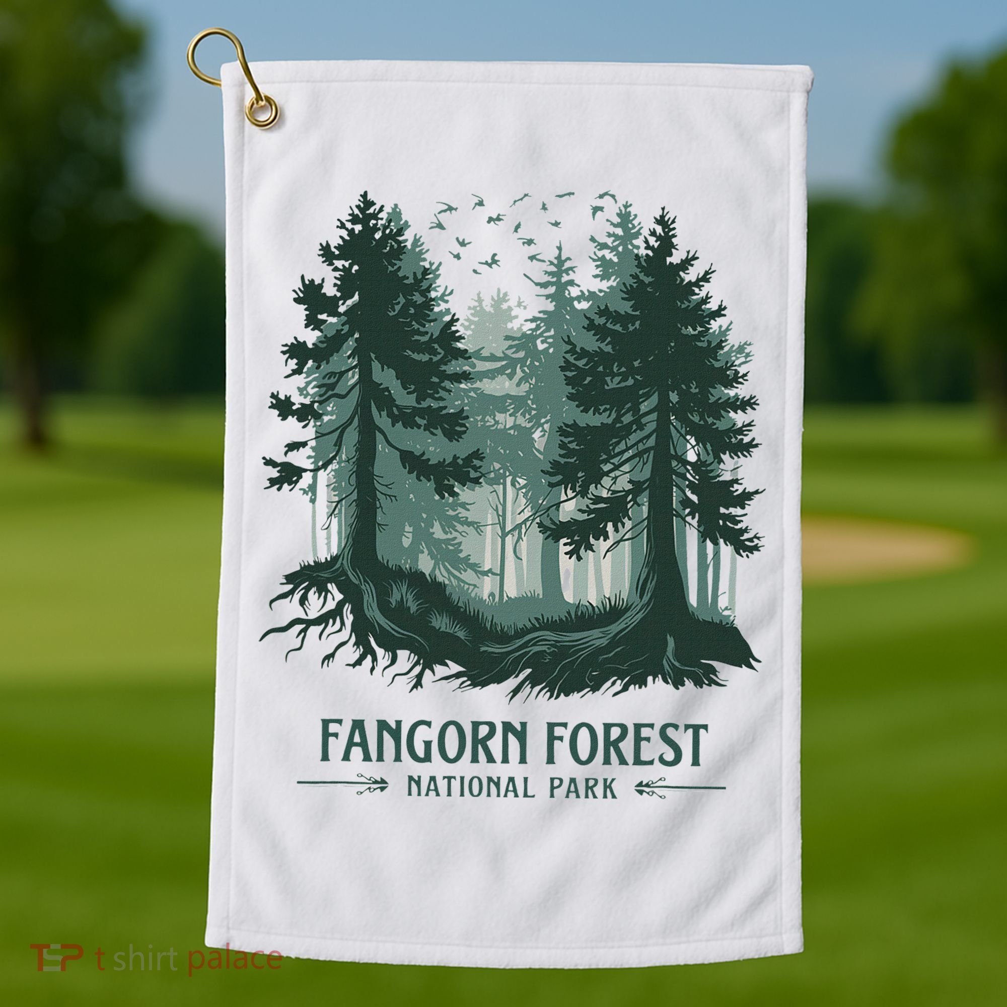 Fangorn Forest National Park Bookworms Saying Golf Towel