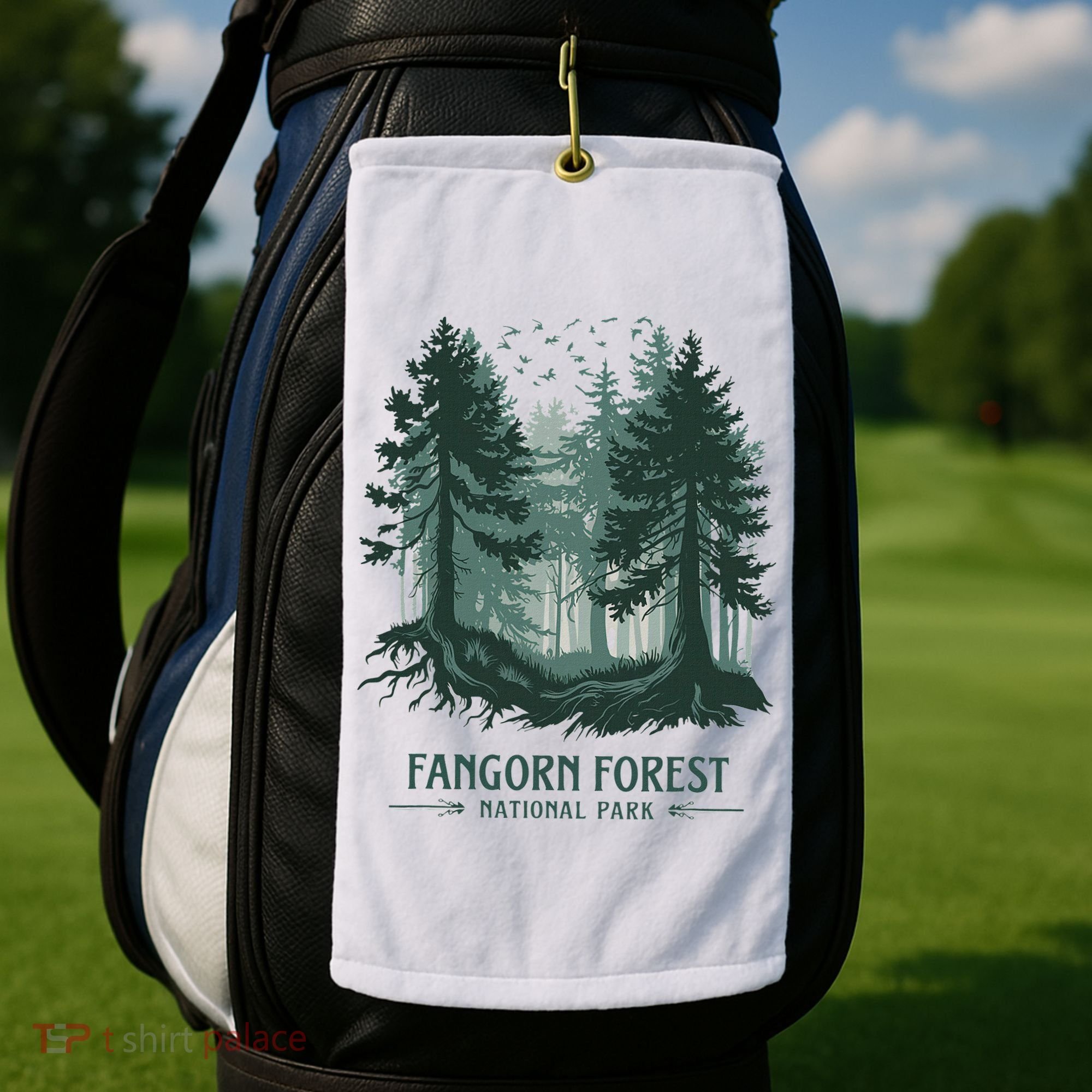 Fangorn Forest National Park Bookworms Saying Golf Towel