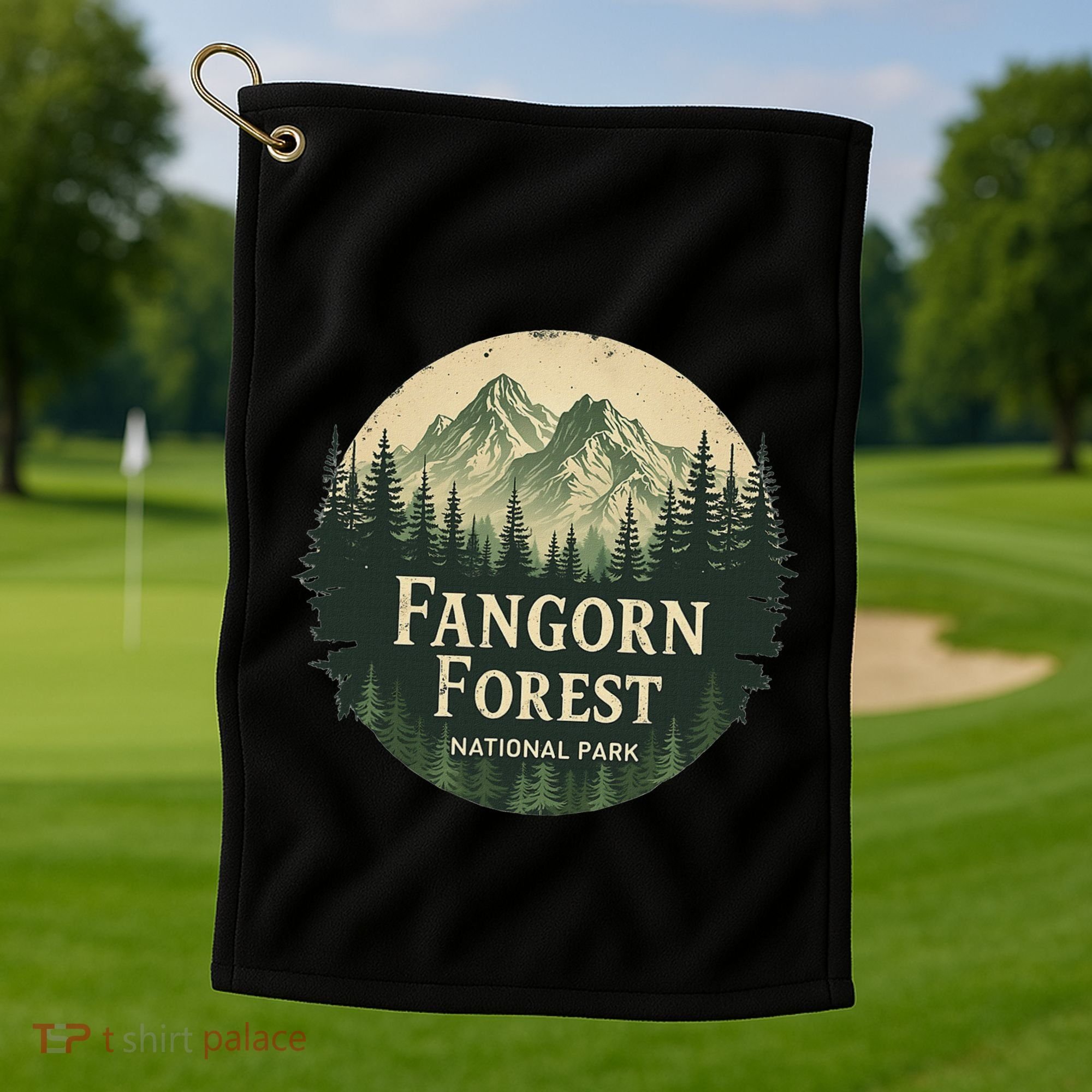 Fangorn Forest National Park Bookworms Saying Golf Towel