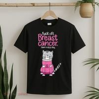 Funny Fuck Off Breast Cancer Have A Nice Day Cat T-Shirt thumb 2