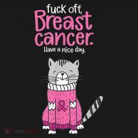 Funny Fuck Off Breast Cancer Have A Nice Day Cat Women's Hoodie thumb 2