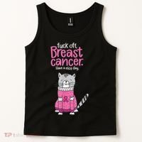 Funny Fuck Off Breast Cancer Have A Nice Day Cat Tank Top thumb 2