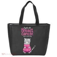 Funny Fuck Off Breast Cancer Have A Nice Day Cat Tote Bag thumb 0