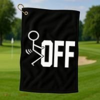 Funny Fuck Off Meme Golf Towel thumb 1