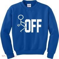 Funny Fuck Off Meme Kids Sweatshirt thumb 0