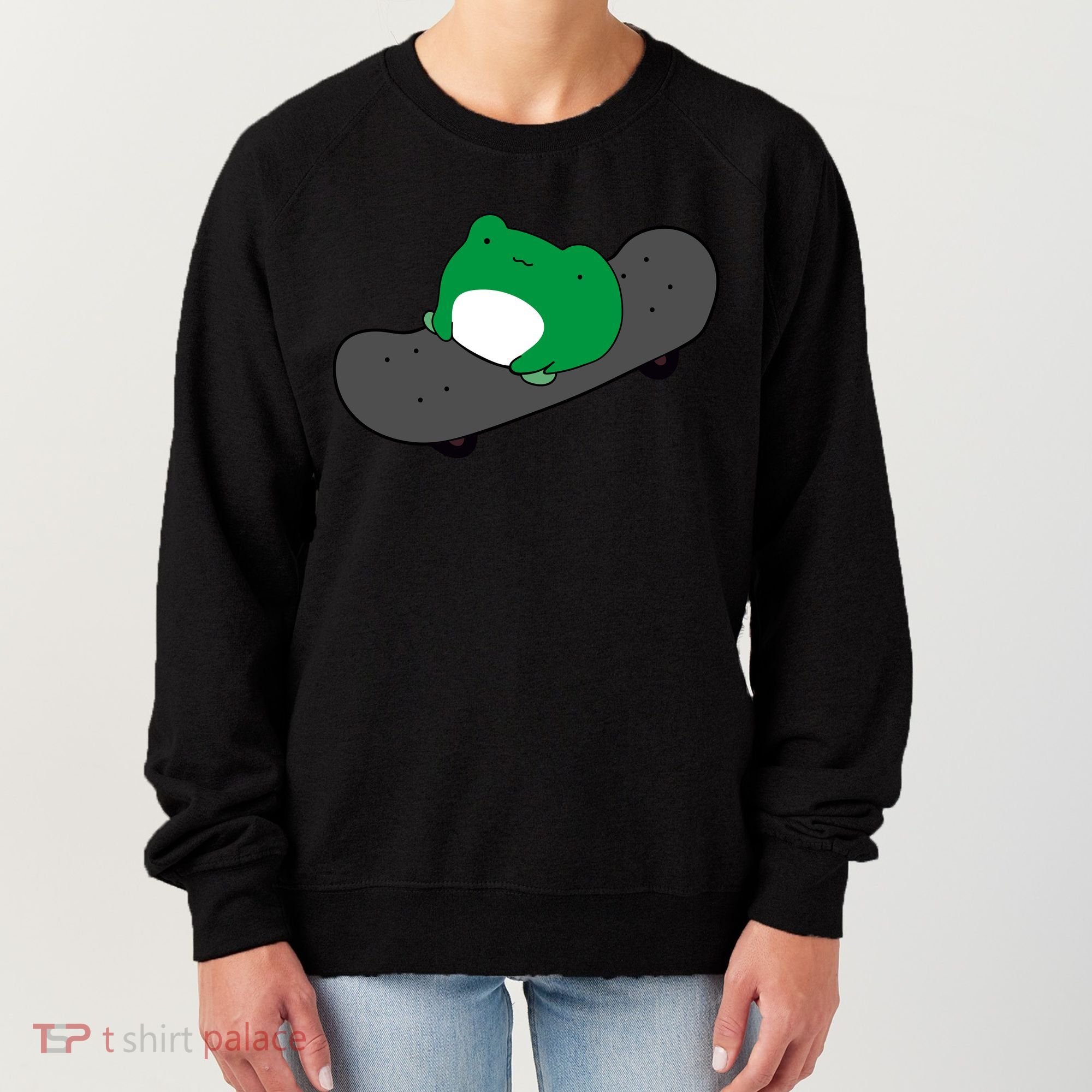 Funny Frog On Skateboard Women's Sweatshirt