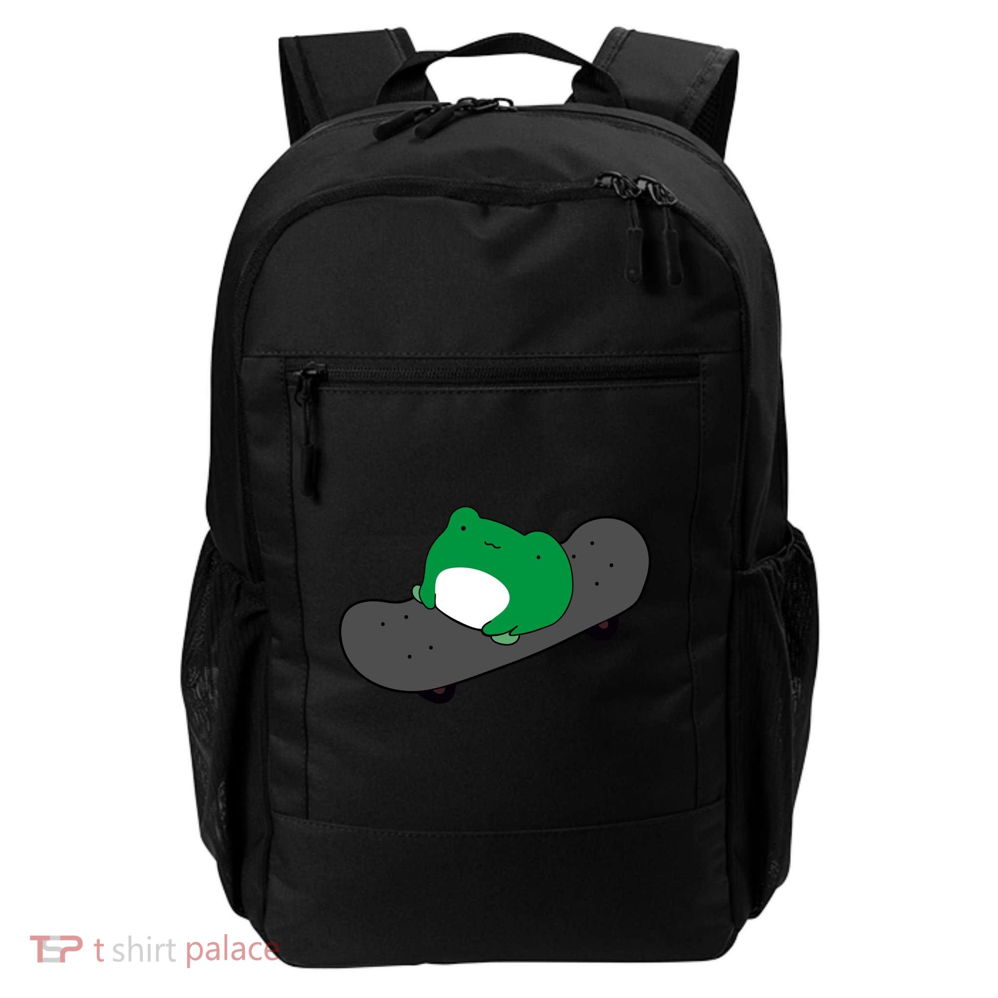Funny Frog On Skateboard Backpack