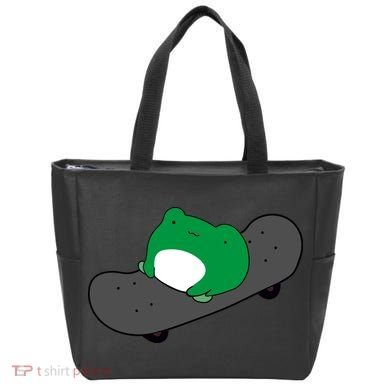 Funny Frog On Skateboard Tote Bag