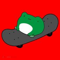 Funny Frog On Skateboard Santa Hat thumb 1
