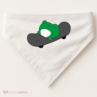 Funny Frog On Skateboard USA-Made Doggie Bandana