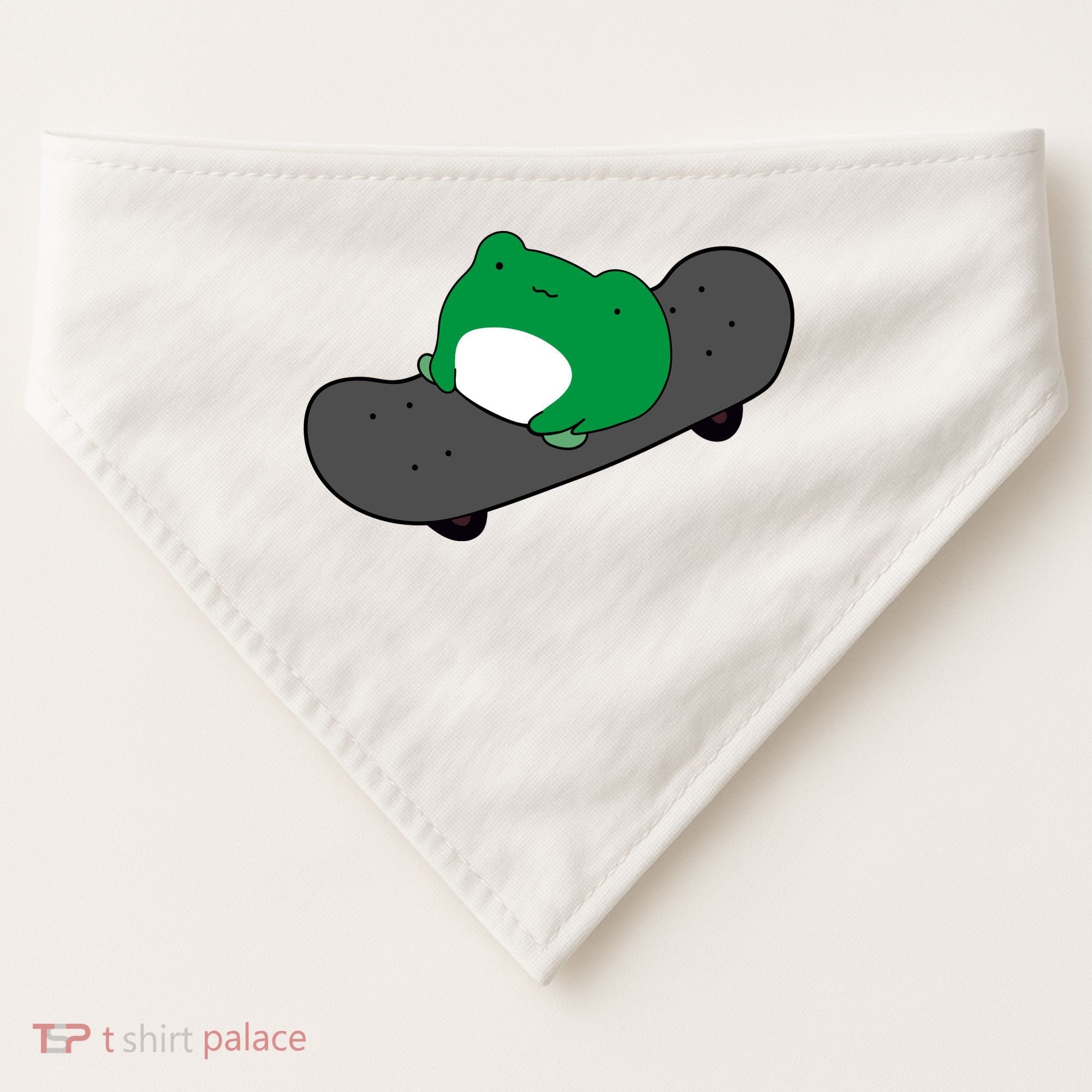 Funny Frog On Skateboard USA-Made Doggie Bandana