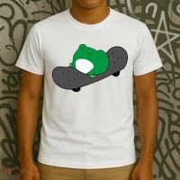 Funny Frog On Skateboard T-Shirt thumb 3