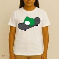 Funny Frog On Skateboard T-Shirt thumb 4