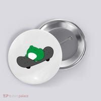 Funny Frog On Skateboard Button thumb 0