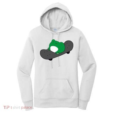 Funny Frog On Skateboard Women's Hoodie