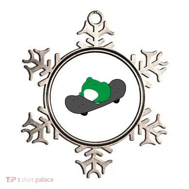 Funny Frog On Skateboard Ornament