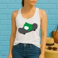 Funny Frog On Skateboard Women's Tank Top thumb 2