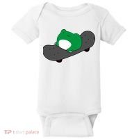 Funny Frog On Skateboard Baby Bodysuit thumb 0