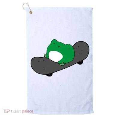 Funny Frog On Skateboard Golf Towel