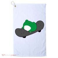 Funny Frog On Skateboard Golf Towel thumb 0