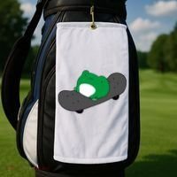 Funny Frog On Skateboard Golf Towel thumb 2