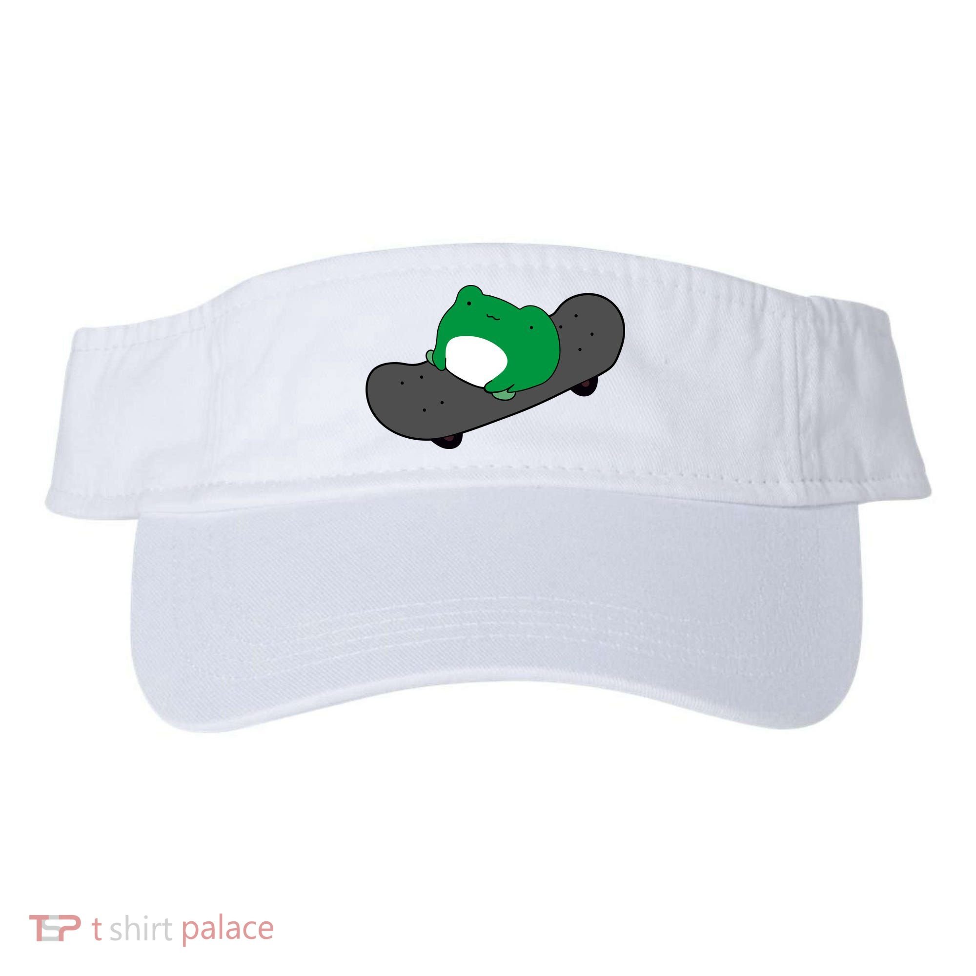Funny Frog On Skateboard Visor